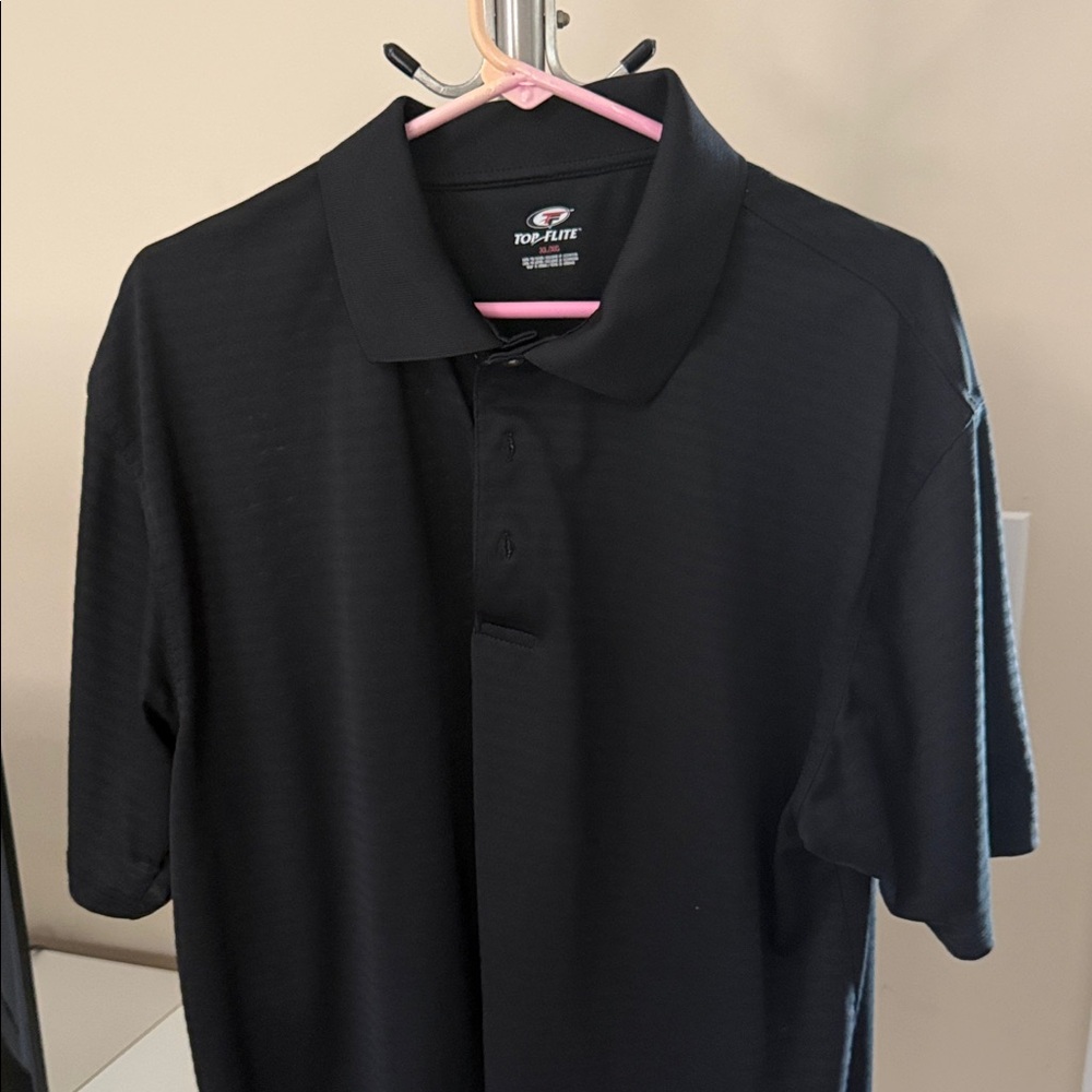 Top-Flite Men's Classic Black Polo Shirt